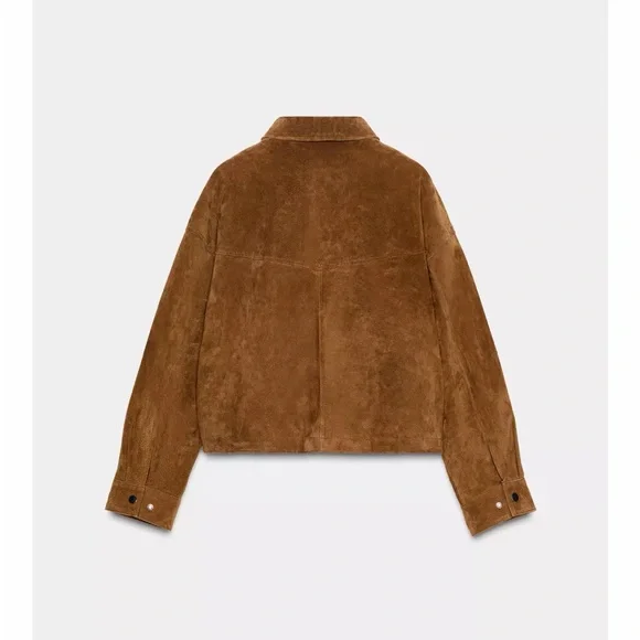 ZARA 100% LEATHER BOMBER JACKET - Picture 7 of 14